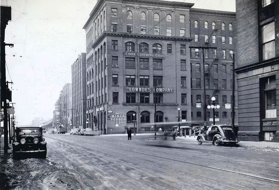 University & Front looking west, 1937