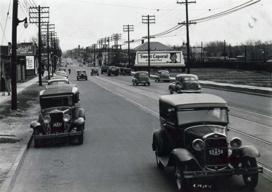 Yonge Street south of Eglinton looking south, 1939
