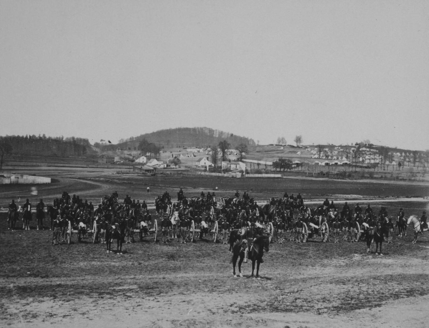 The 17th New York Battery Artillery Depot, Camp Barry, near Washington, DC, 1861.