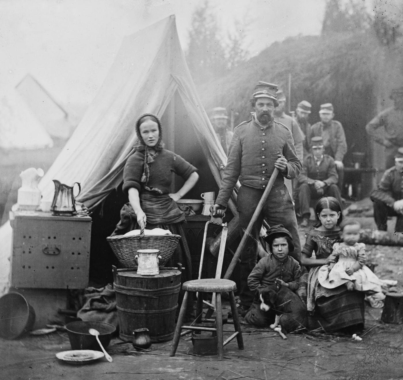 Tent life of the 31st Penn. Inf. (later, 82d Penn. Inf.) at Queen's farm, vicinity of Fort Slocum 1861, War of Secession
