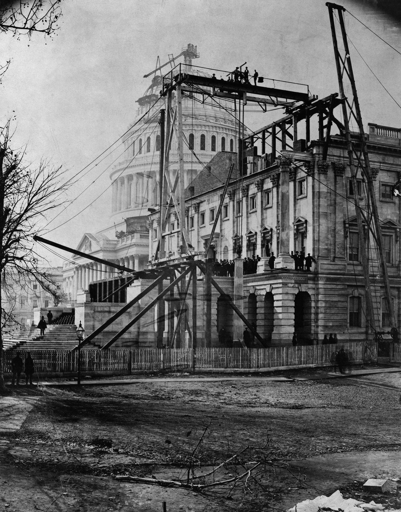 Building of the United States Capitol Dome, 1860s