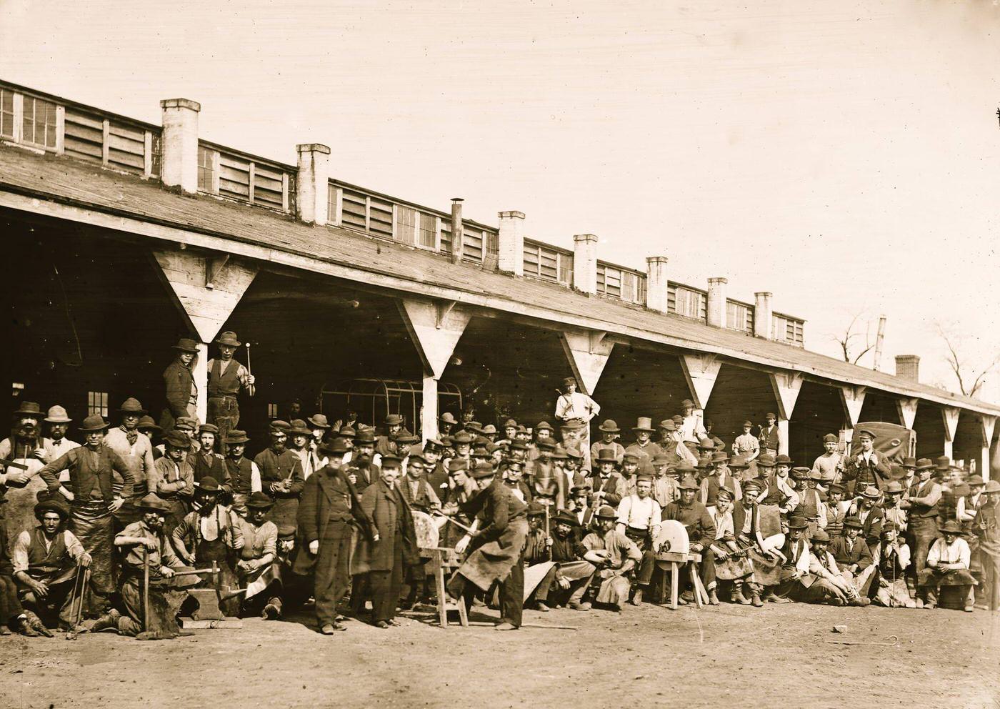 Government blacksmith shop, Washington, D.C., 1865