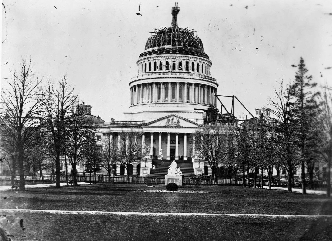 The U. S. Capitol, with its dome still uncompleted. Washington D. C., 1864.