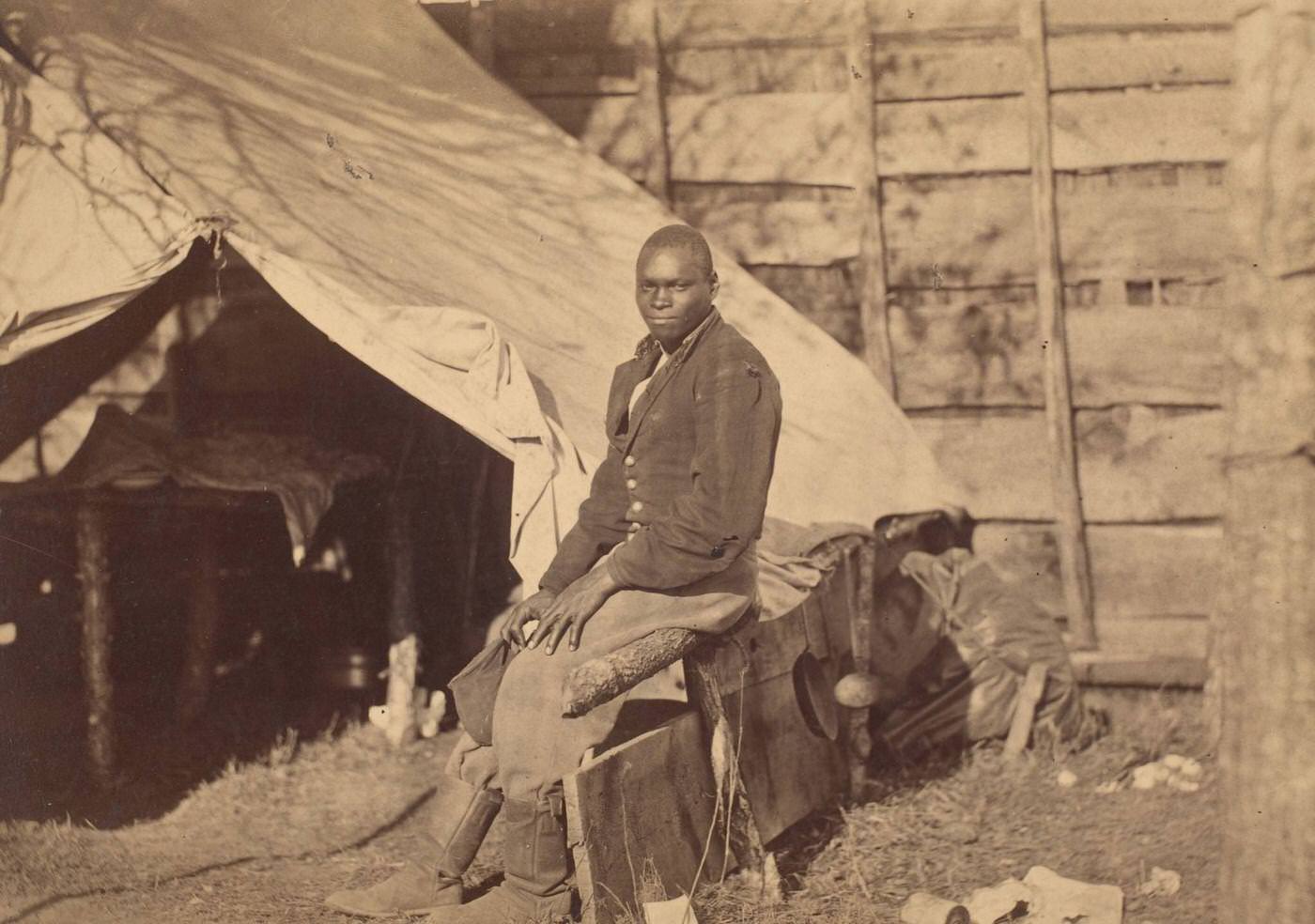 Black Soldier in Camp, Washington, D.C., 1863
