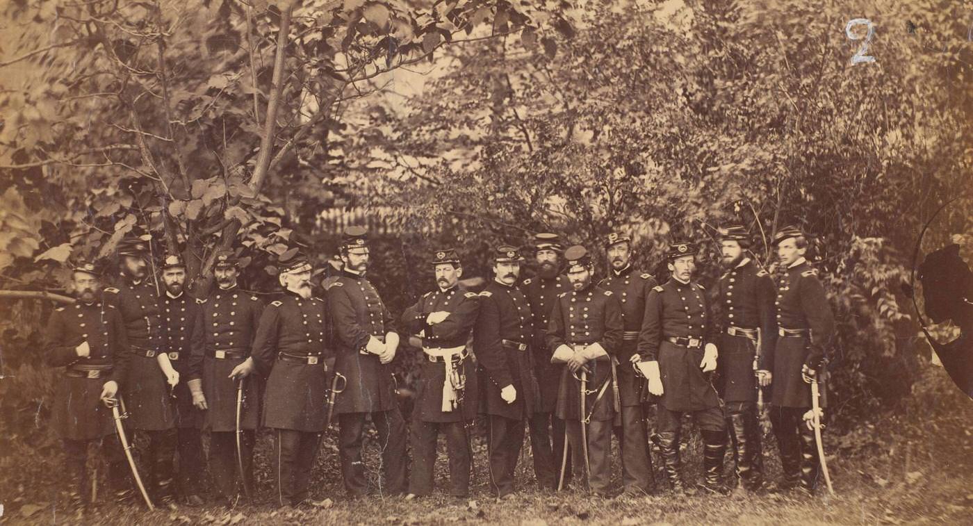 General McClellan and Staff, Washington, D.C., 1863
