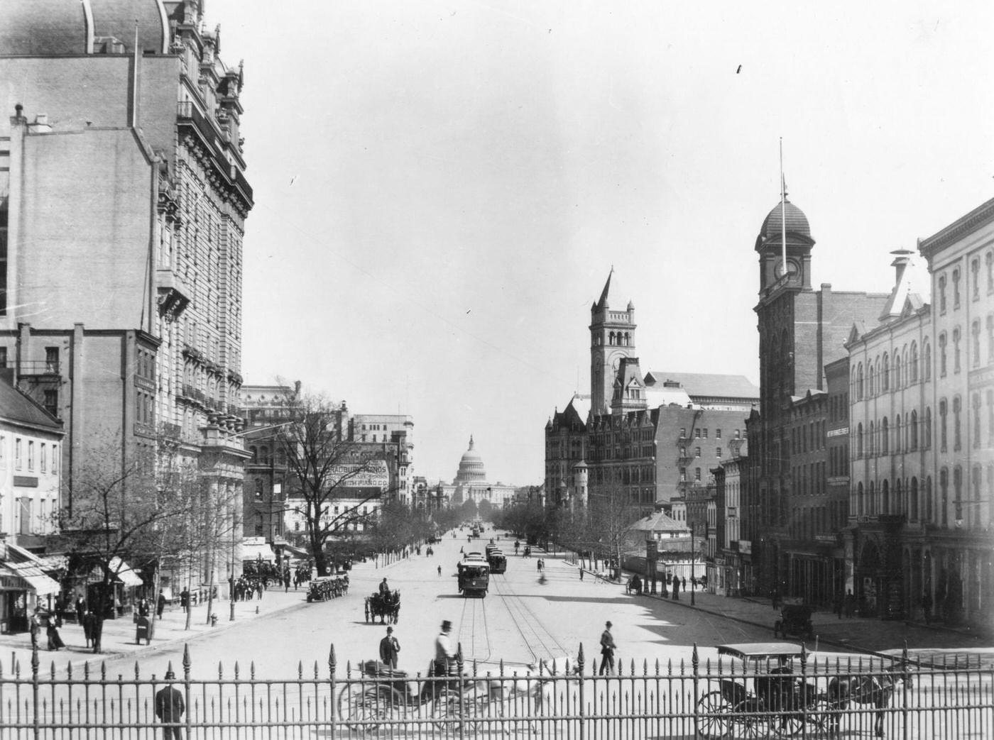 Pennsylvania Avenue looking towards the Capitol, Washington, D.C., 1865
