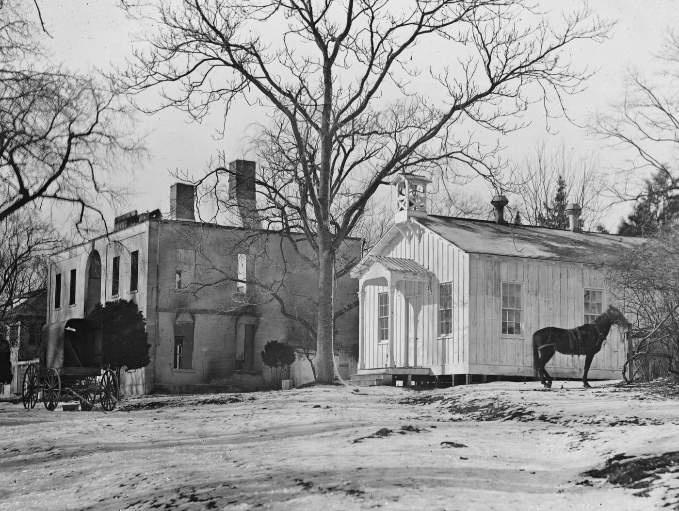 The ruins of Kalorama Hospital, 23d and S Streets, Washington, D.C., 1856