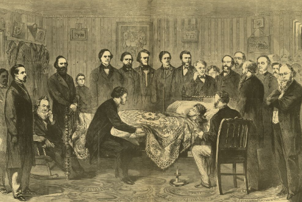 The Dying Moments of President Lincoln, at Washington, Saturday Morning, 1865