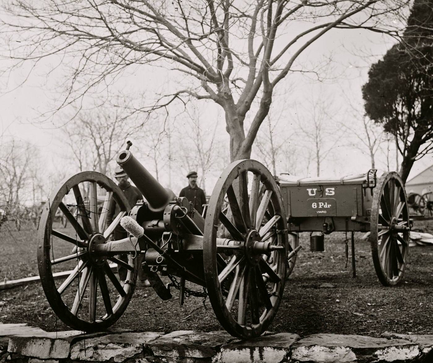 View of a 6 pounder Wiard gun, invented by Norman Wiard, at the Arsenal in Washington, DC, 1862.