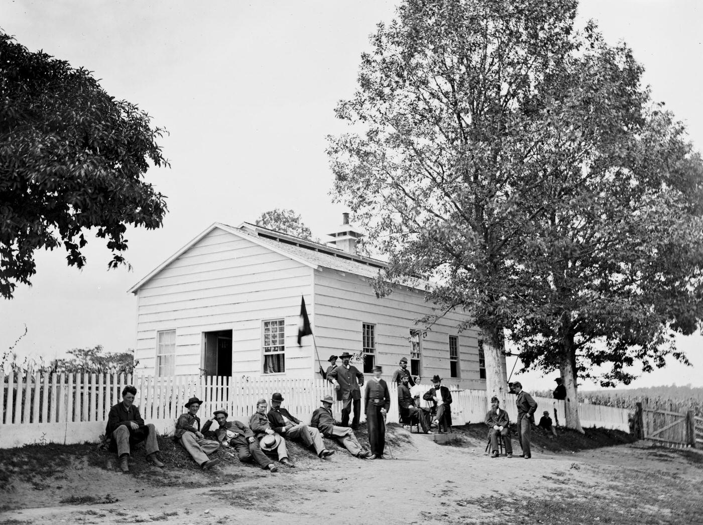 Hospital and Signal Corps camp quarters near Georgetown, 1862.