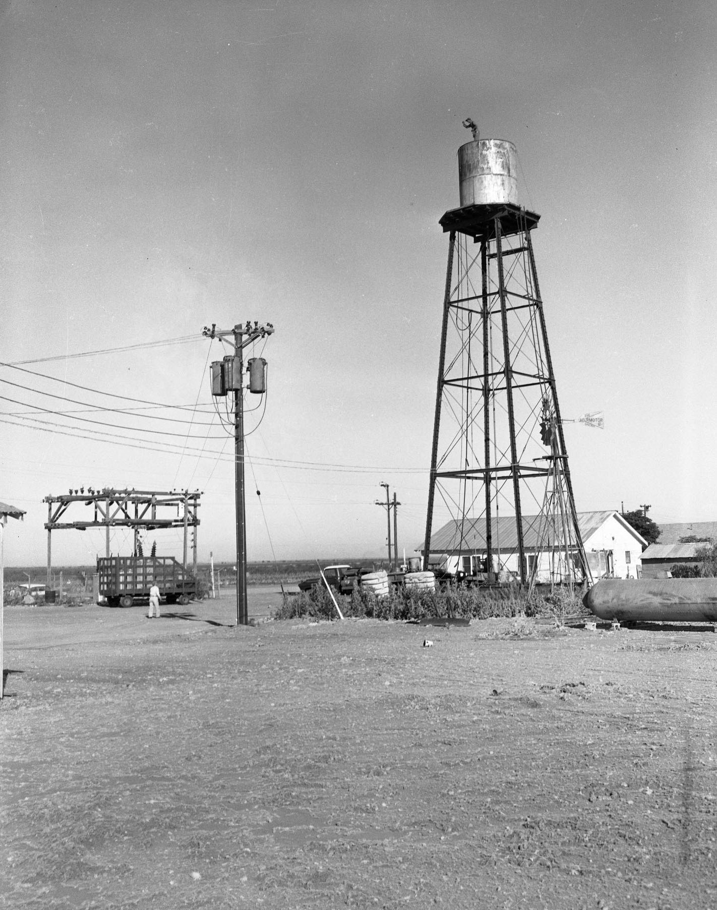 Water Tower at Cotton Gin, 1958