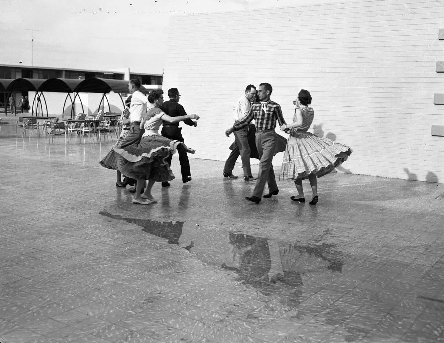 Men and Women Square Dancing, 1956