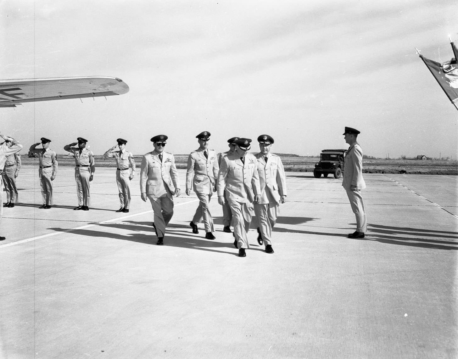 A group of men at the Diamond Jubilee of Dyess Air Force Base, 1956
