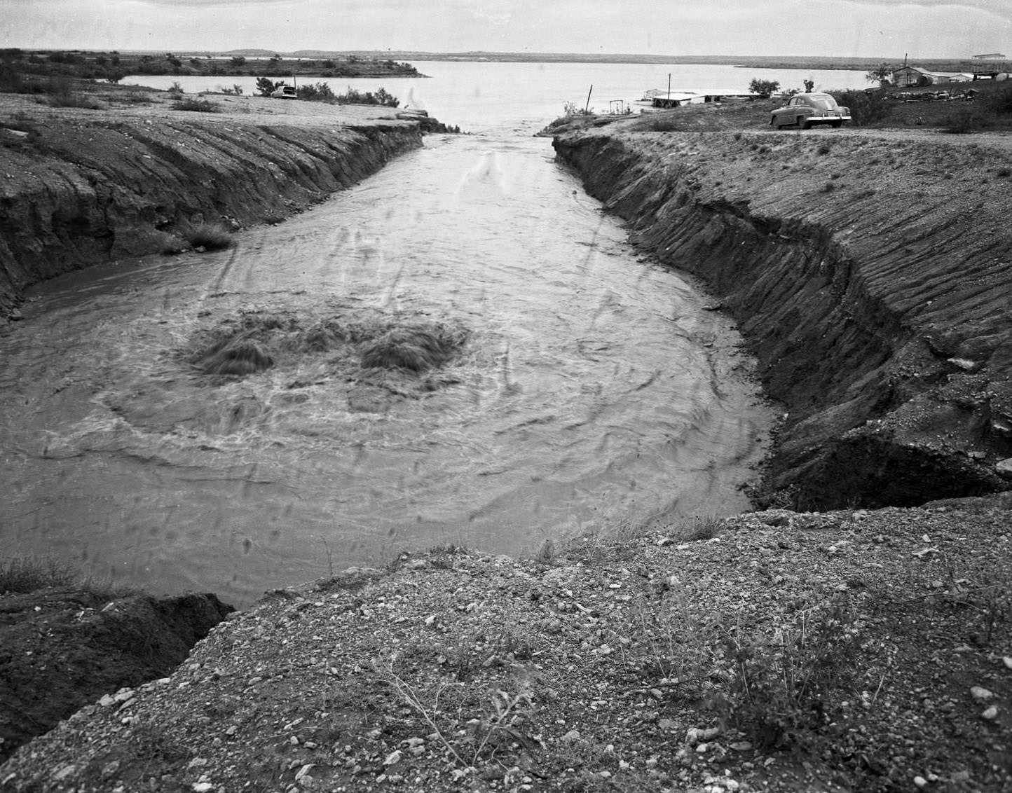 The Phantom Hill Water Pump at Lake Fort Phantom Hill, 1956