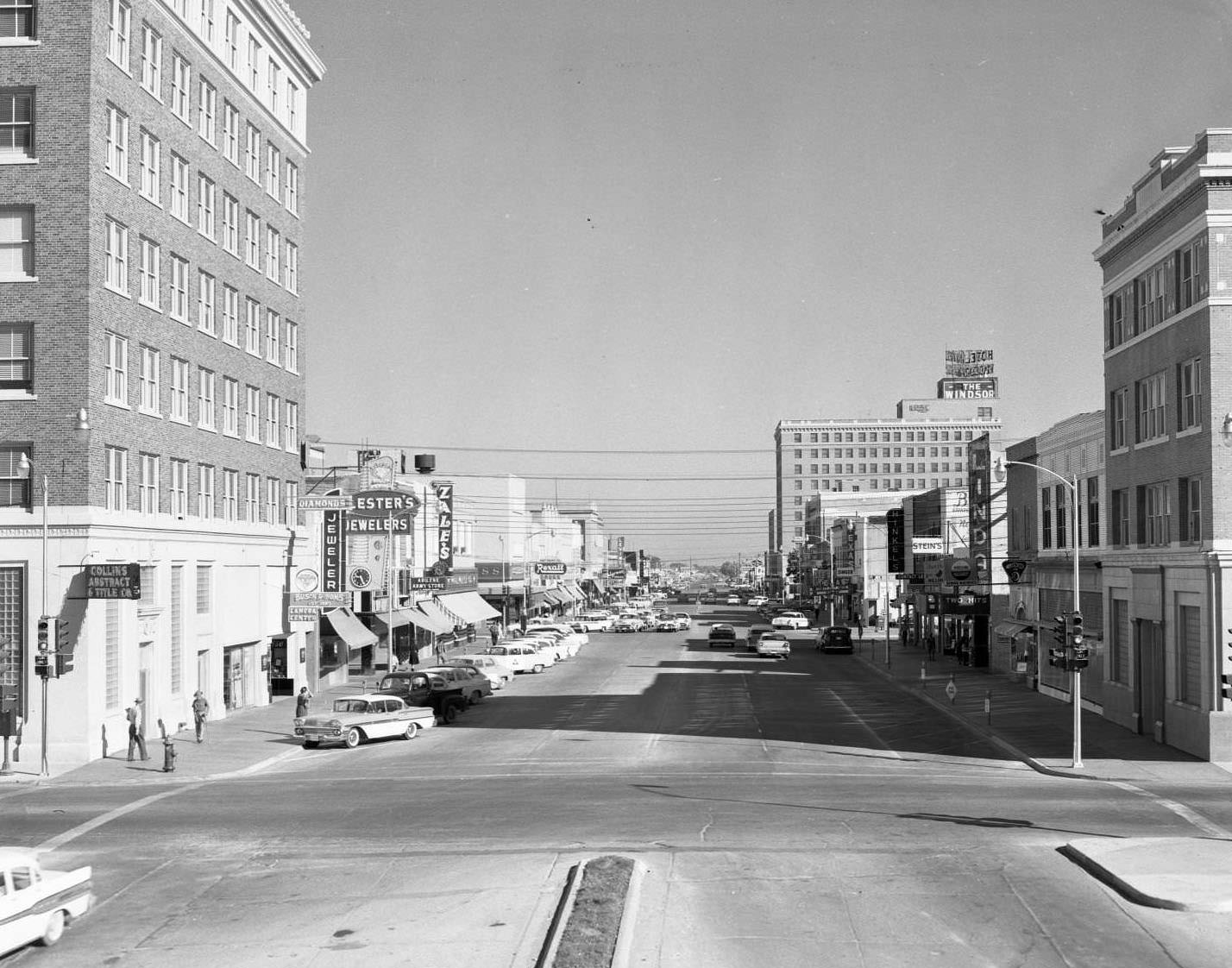 Pine Street in Downtown Abilene, 1957