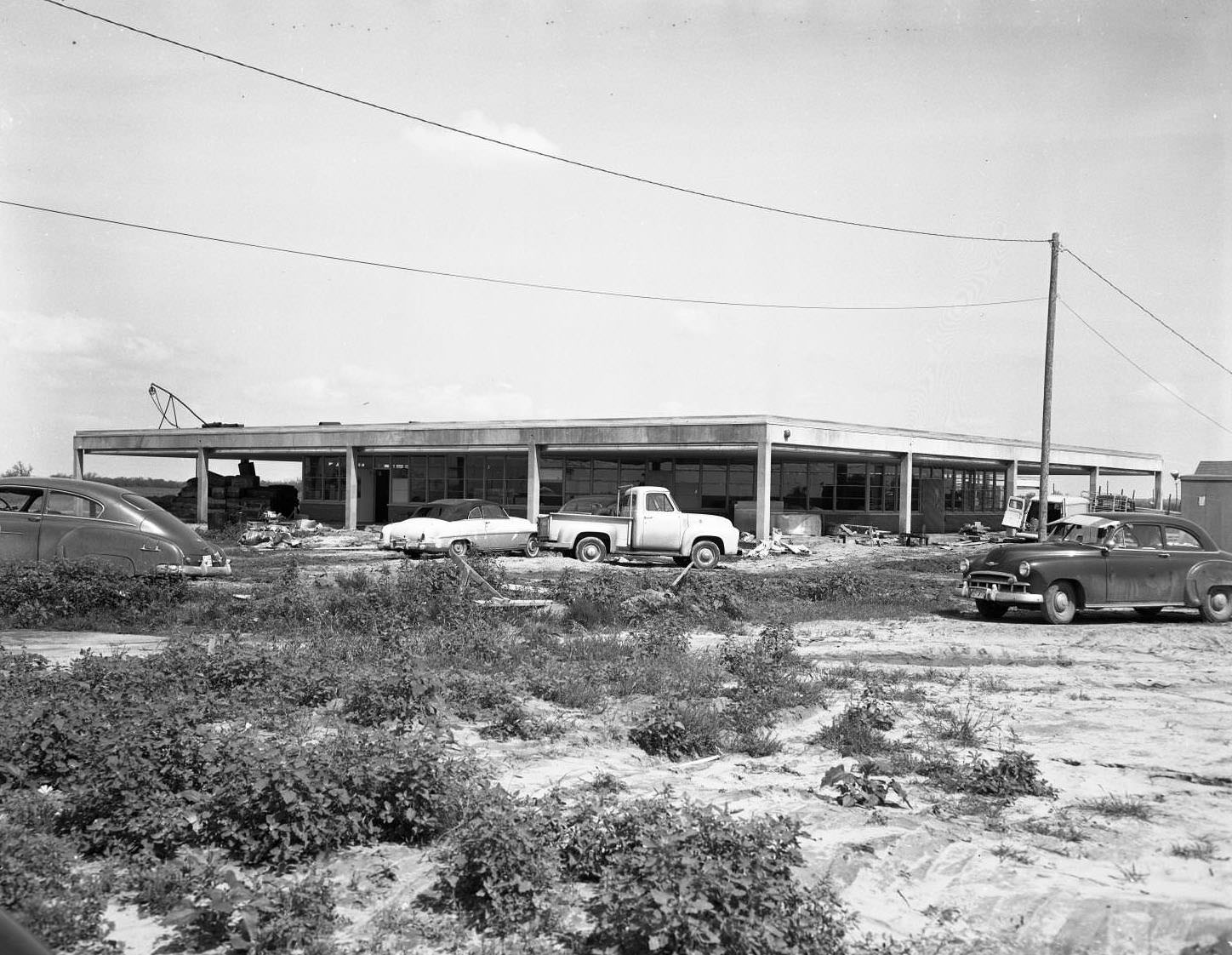 A school construction site in Abilene, 1958