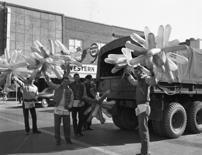 Teenage Boys Helping with Polio Drive, 1955