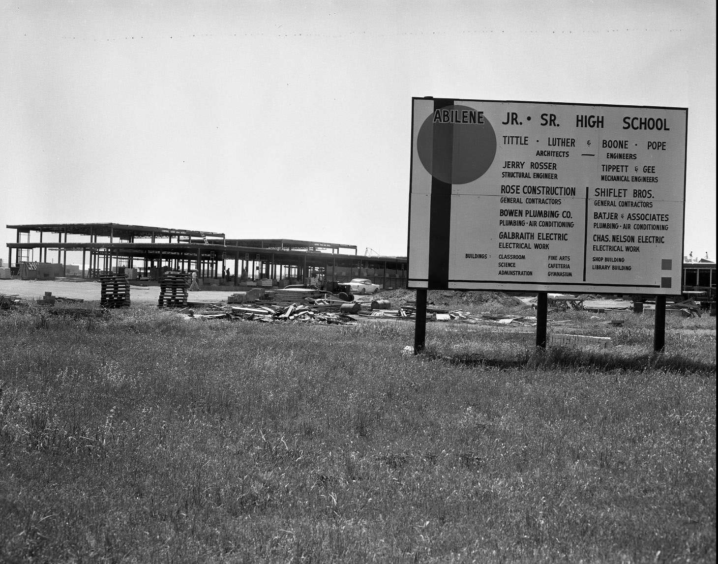 Construction of Cooper High School, 1955