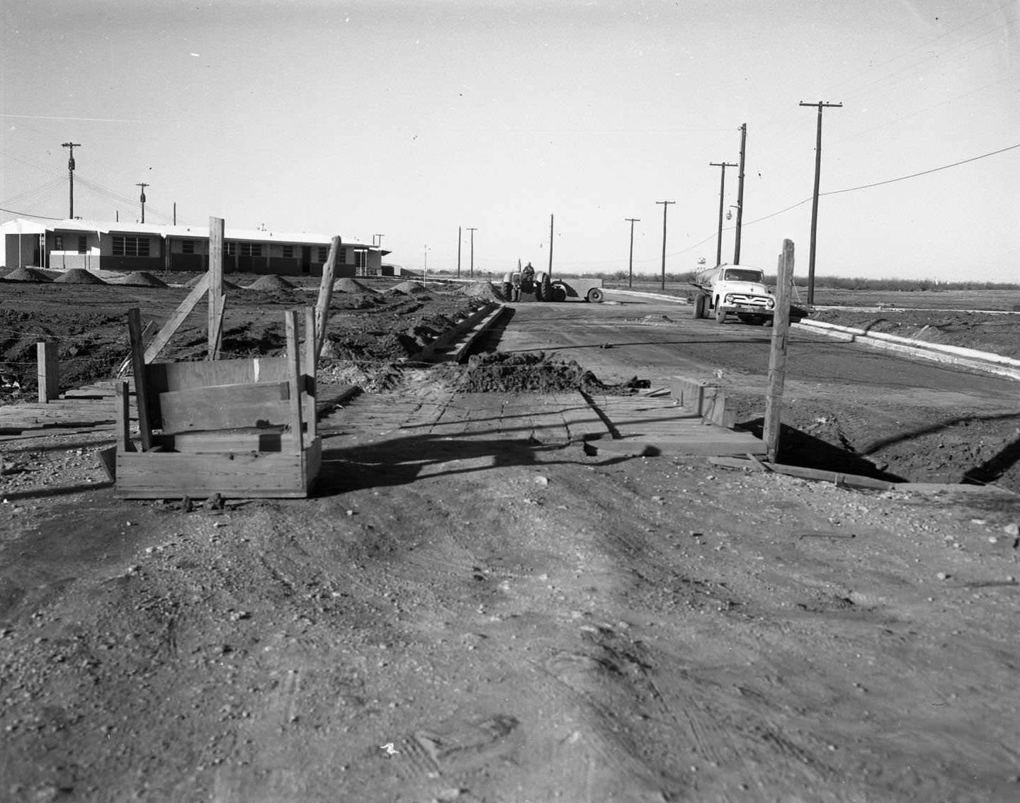 The construction of W. P. Wright Boulevard near Dyess Air Force Base, 1955