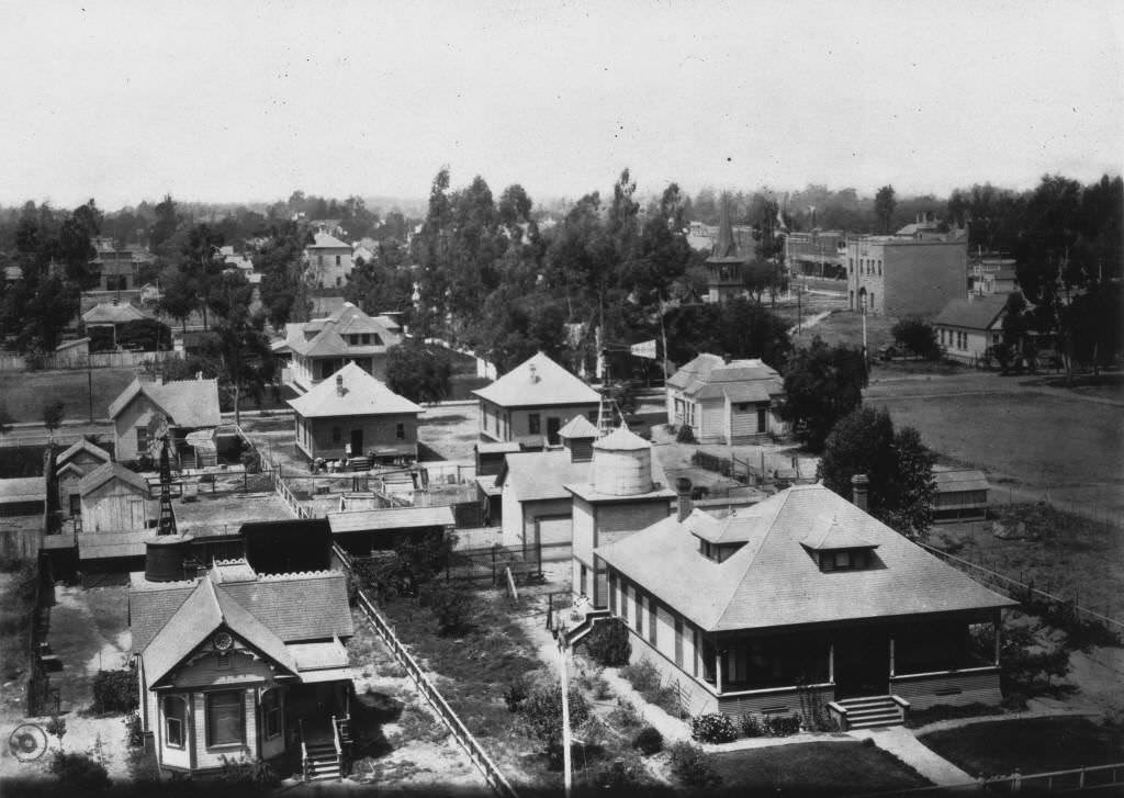 Elevated View of Anaheim from the Water Tower, 1898
