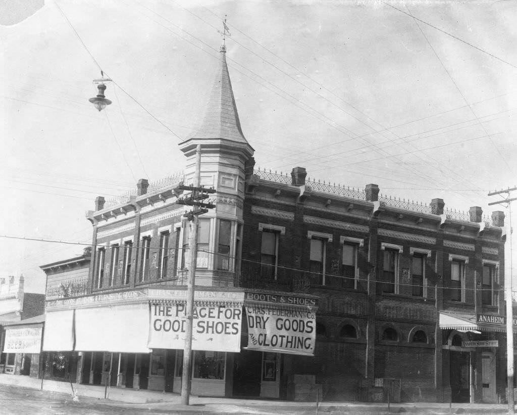 Federman Block Building, Anaheim, 1899
