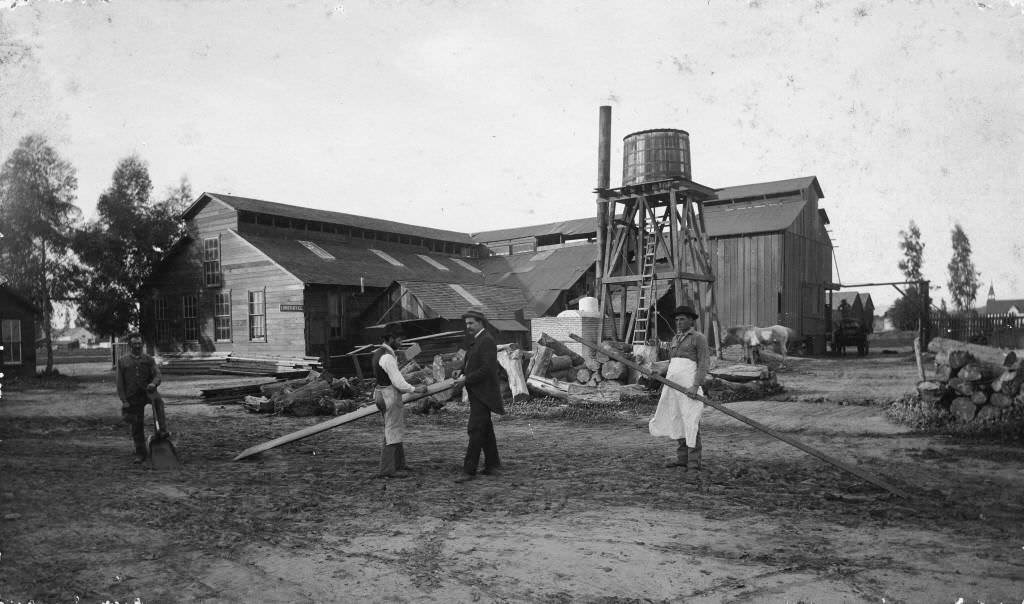 Planing Mill , Grist Mill and Lumber Yard, 1875