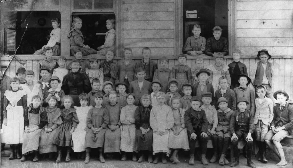 Loara School, Class Portrait, Anaheim, 1895