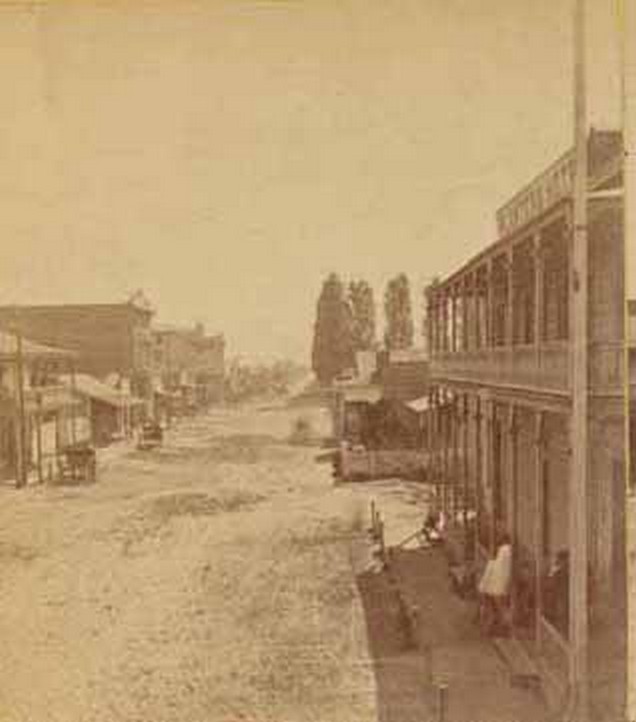 Center St., Anaheim. Looking West, 1875