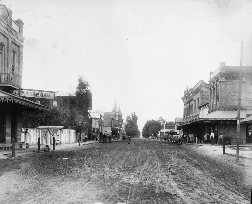 North Los Angeles Street at Chartres Street, Anaheim, 1888
