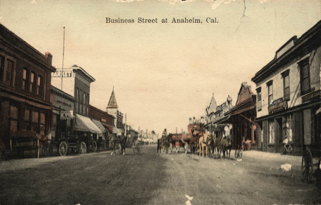 Business Street at Anaheim, 1880