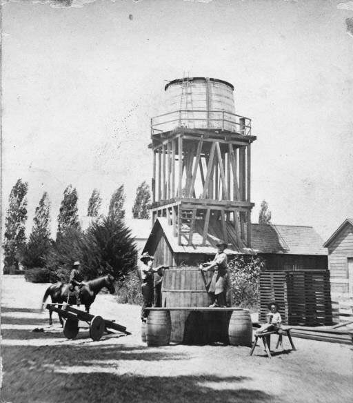 Water Tower and Tank, Anaheim, 1870s