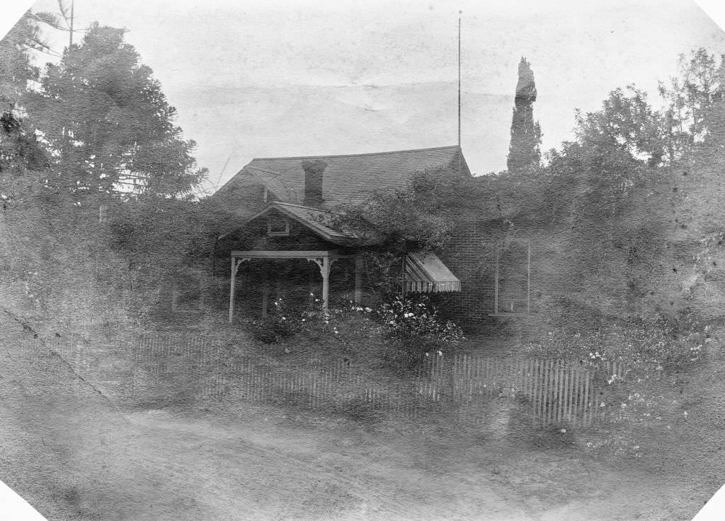 Rudolph and Sophia Horstmann residence, on North West Street, south of Sycamore and the "core" of the Dwyer house at 412 N. West Street, Anaheim, 1880s