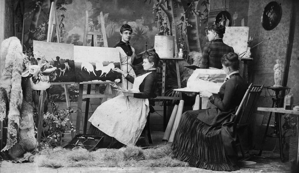 Painting Lesson with the Schmidt Family, Anaheim, 1885