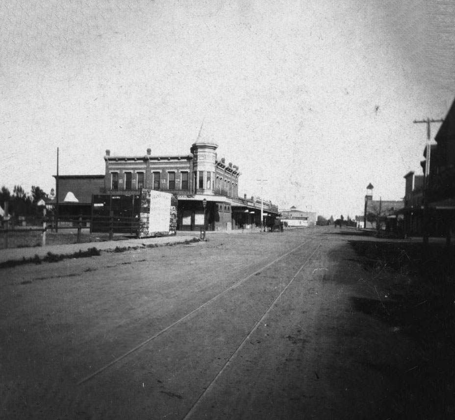 Center Street Looking East, Anaheim, 1890