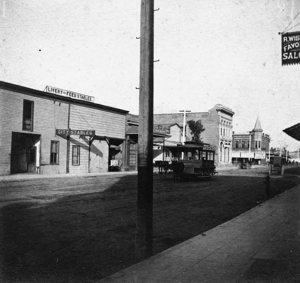 Center Street Looking East, Anaheim, 1895