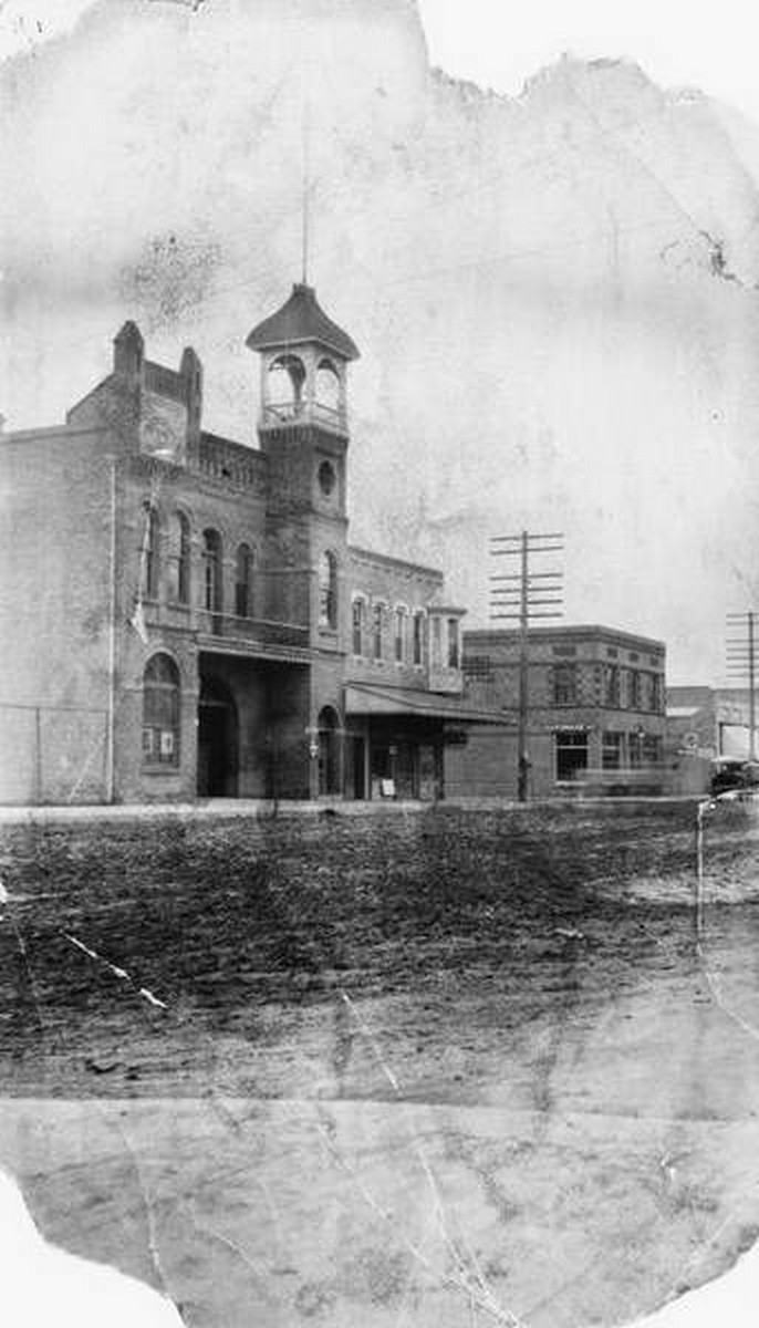 Anaheim City Hall and Center Street Business Block, Anaheim, 1899