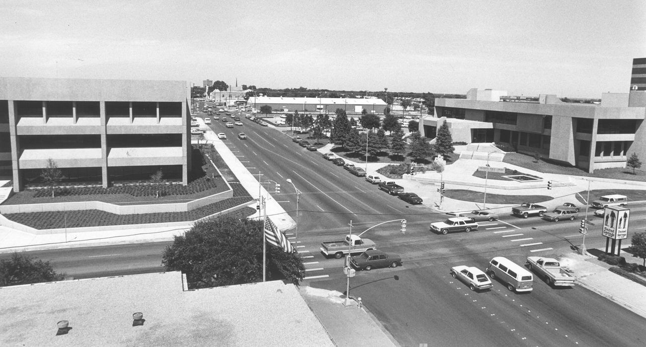 Abram and Center streets, Arlington, Texas, 1970