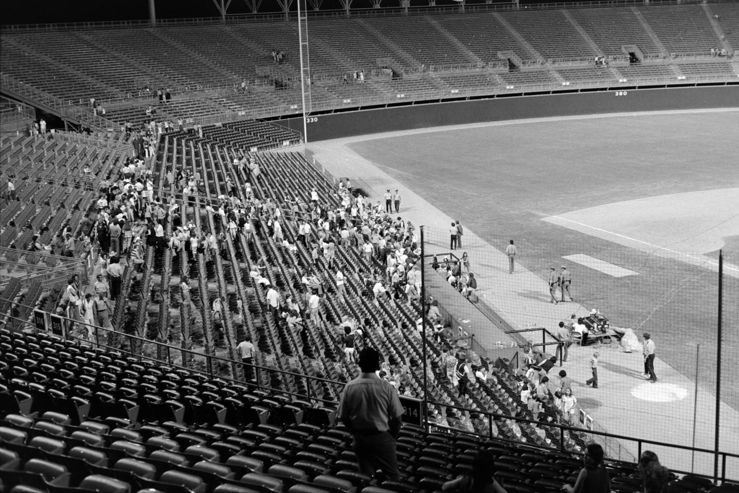 The seating at Arlington Stadium during WBAP's Country Gold third anniversary event, 1973