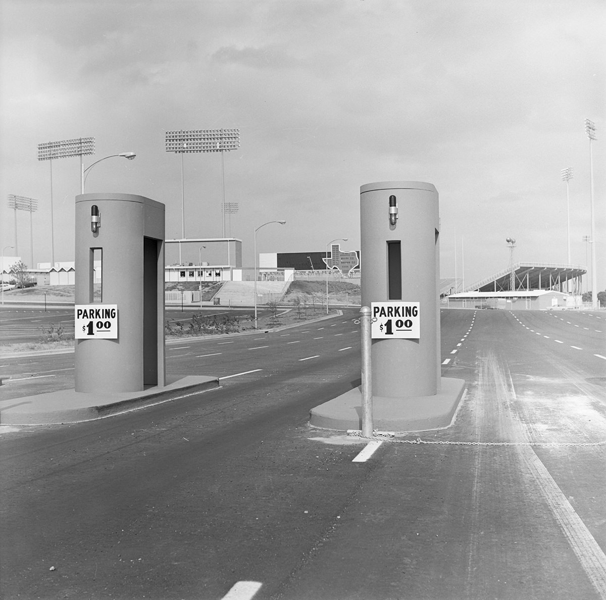 Parking entrance to Arlington Stadium, 1972