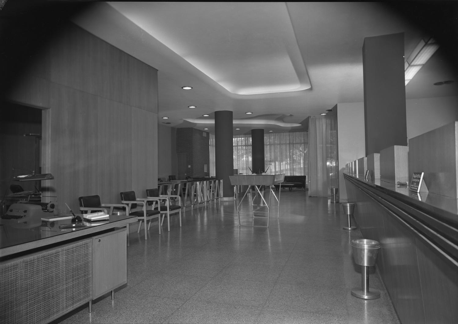 Interior View of Austin Savings and Loan Association Building Lobby, 1951