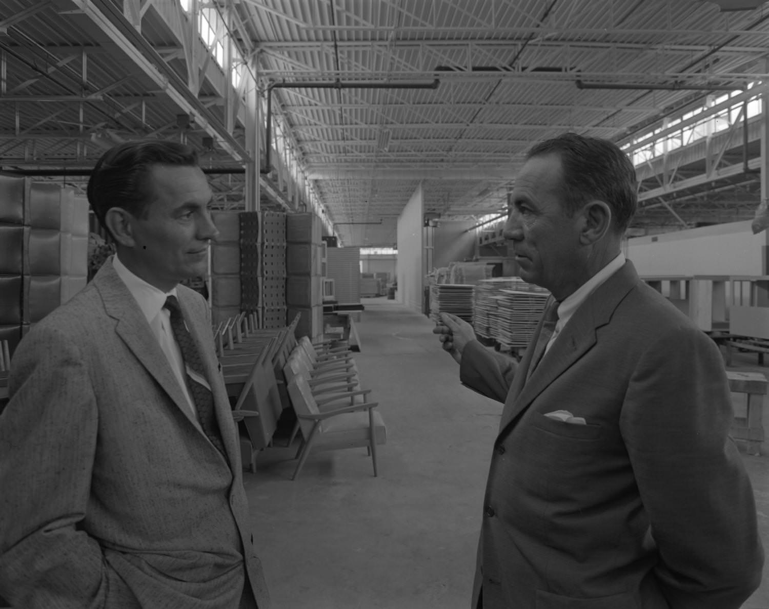Two Men in Austin Industries Warehouse, 1957