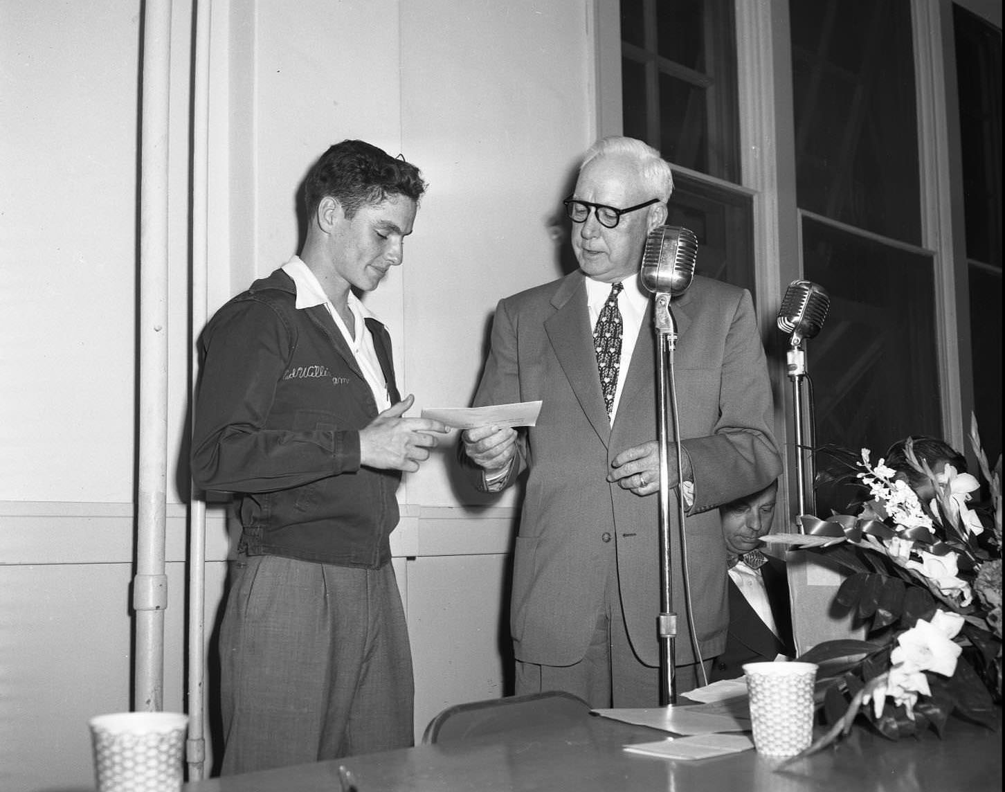 Presentation of awards Austin H.S. 4-H Clubs, 1951