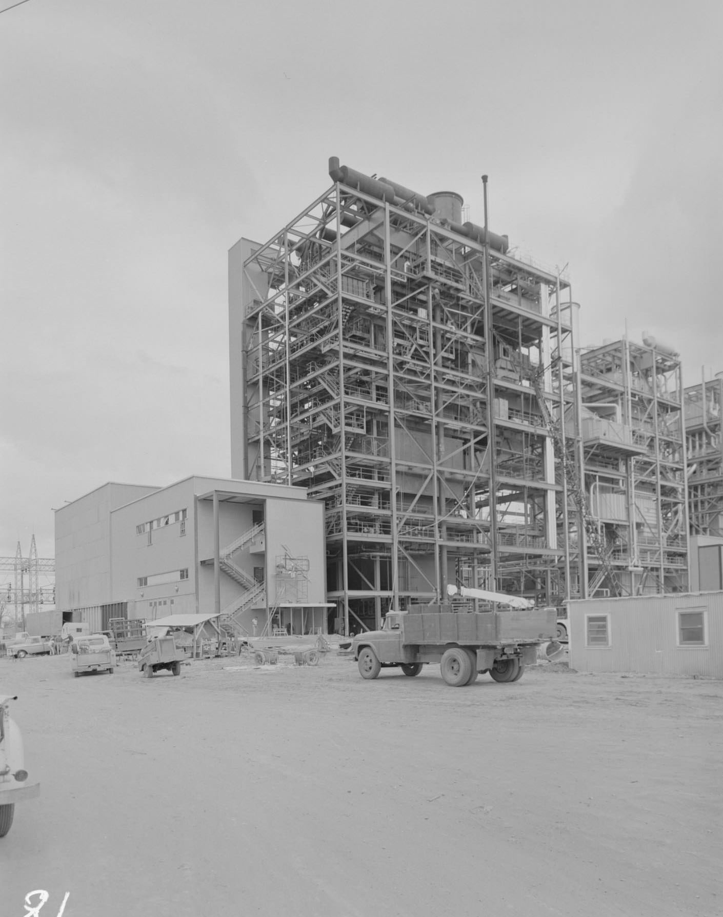 Construction site of Holly St. Power Plant, Austin, 1966
