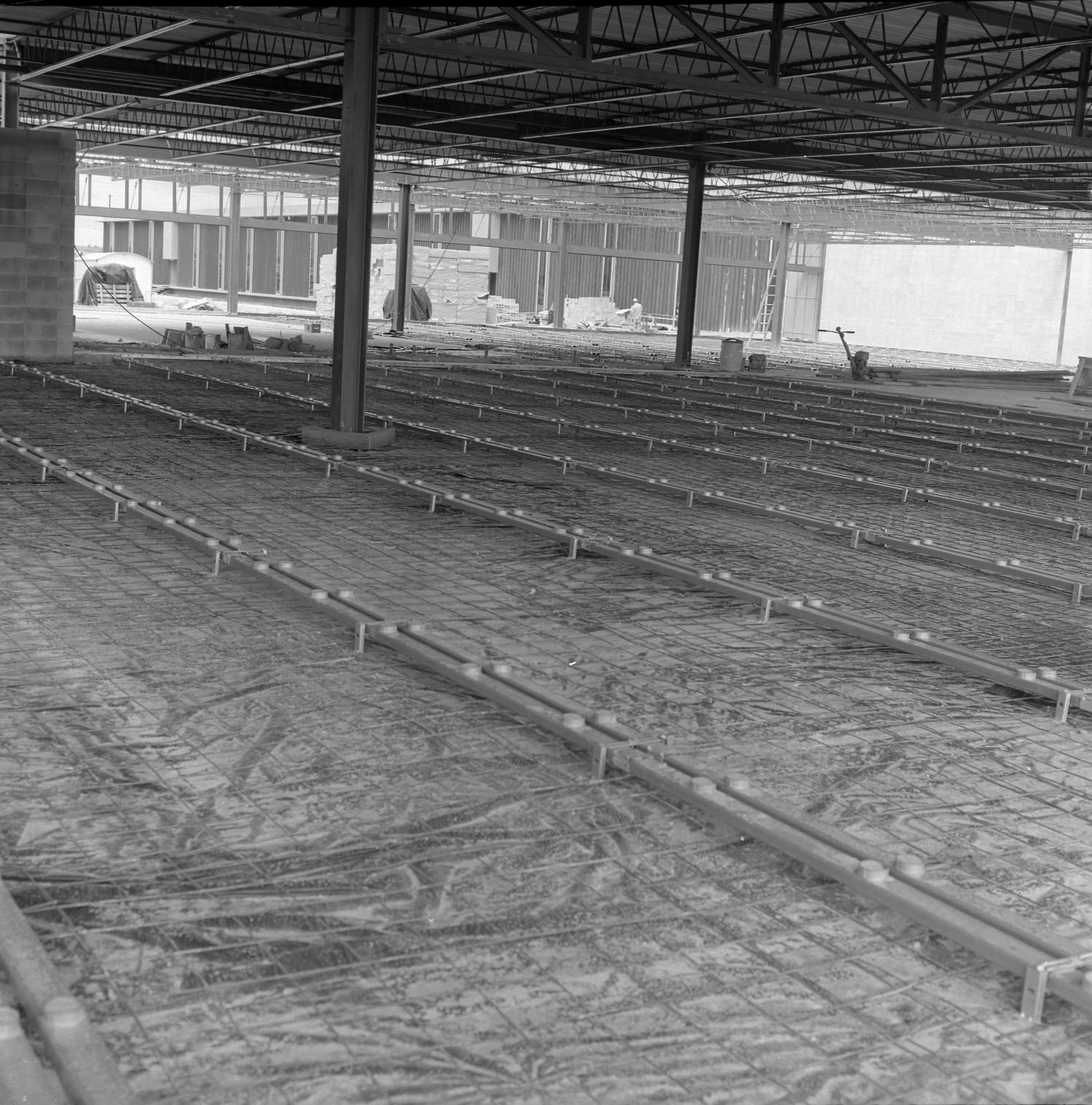 IBM plant still under construction, located at Burnet Rd. and Kramer Ln. This plant originally built Selectric typewriters, Austin, 1968