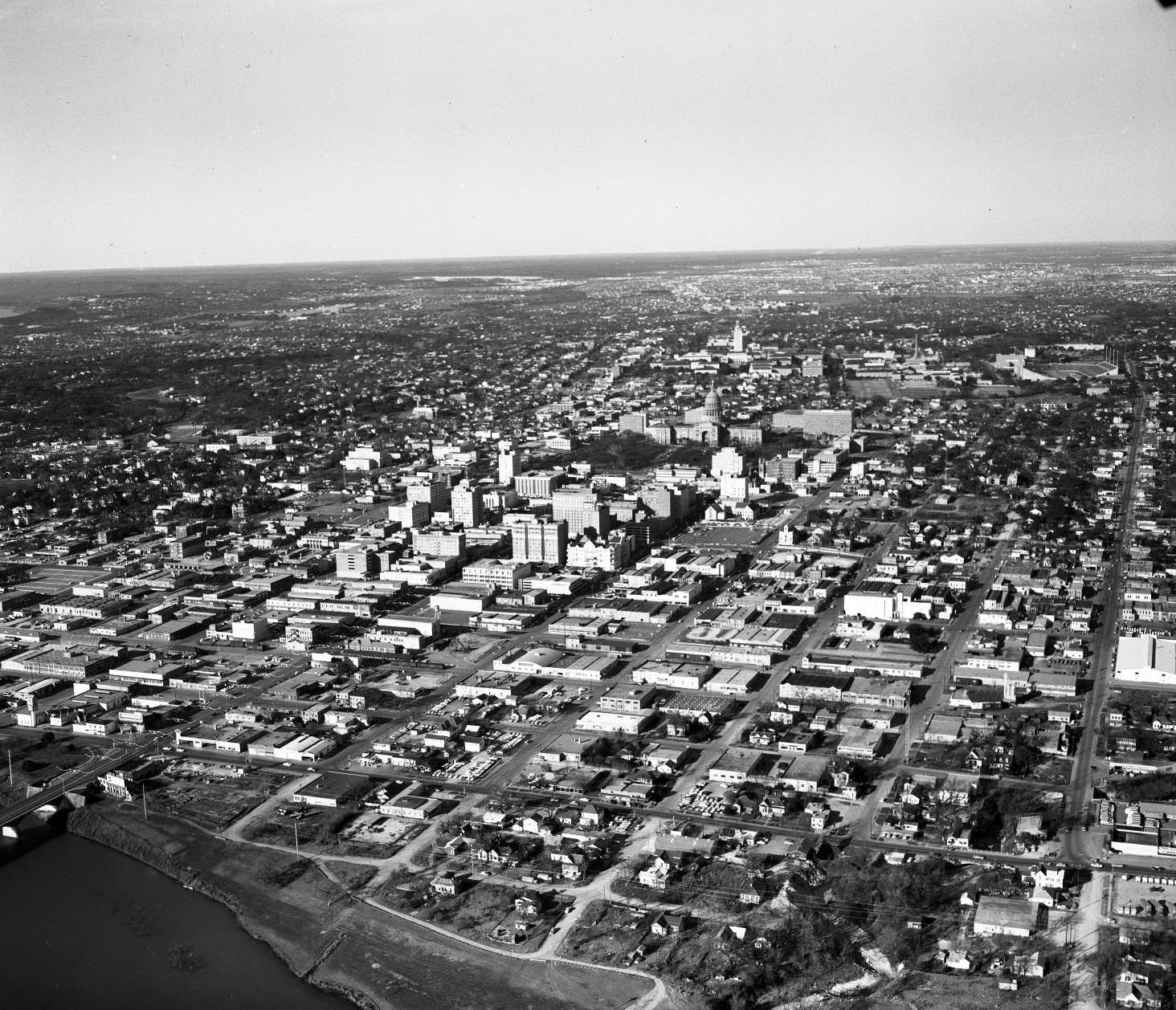 Aerial photograph of downtown Austin, 1963
