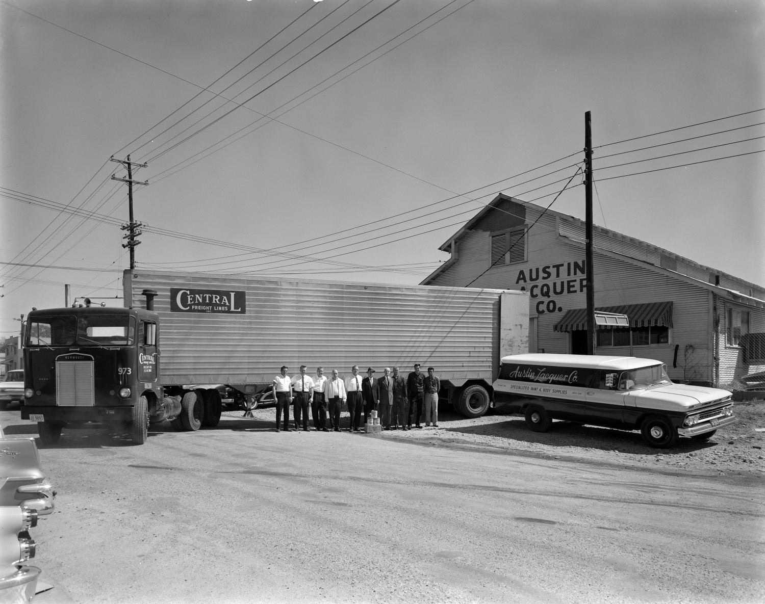 Truck at Austin Lacquer Company, 1963