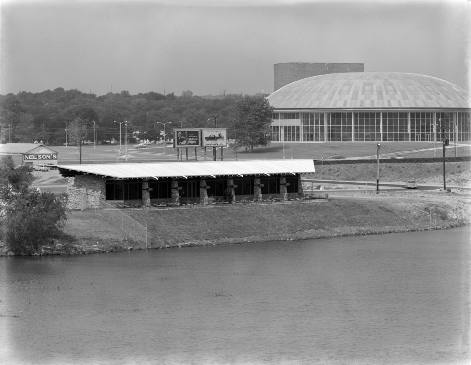Building on the Colorado River and Palmer Auditorium, 1963