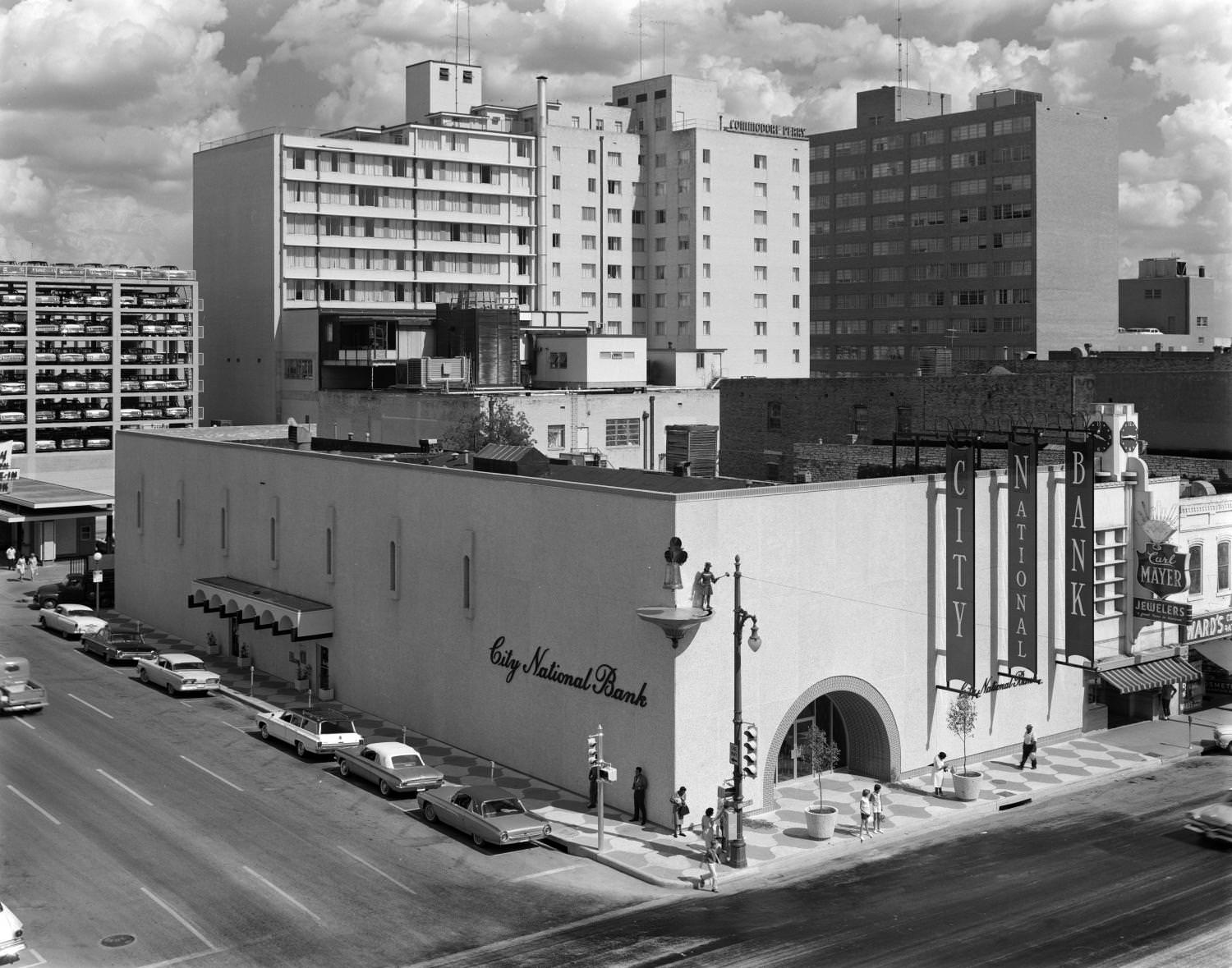 The City National Bank building at 823 Congress Avenue, Austin, Texas, 1963