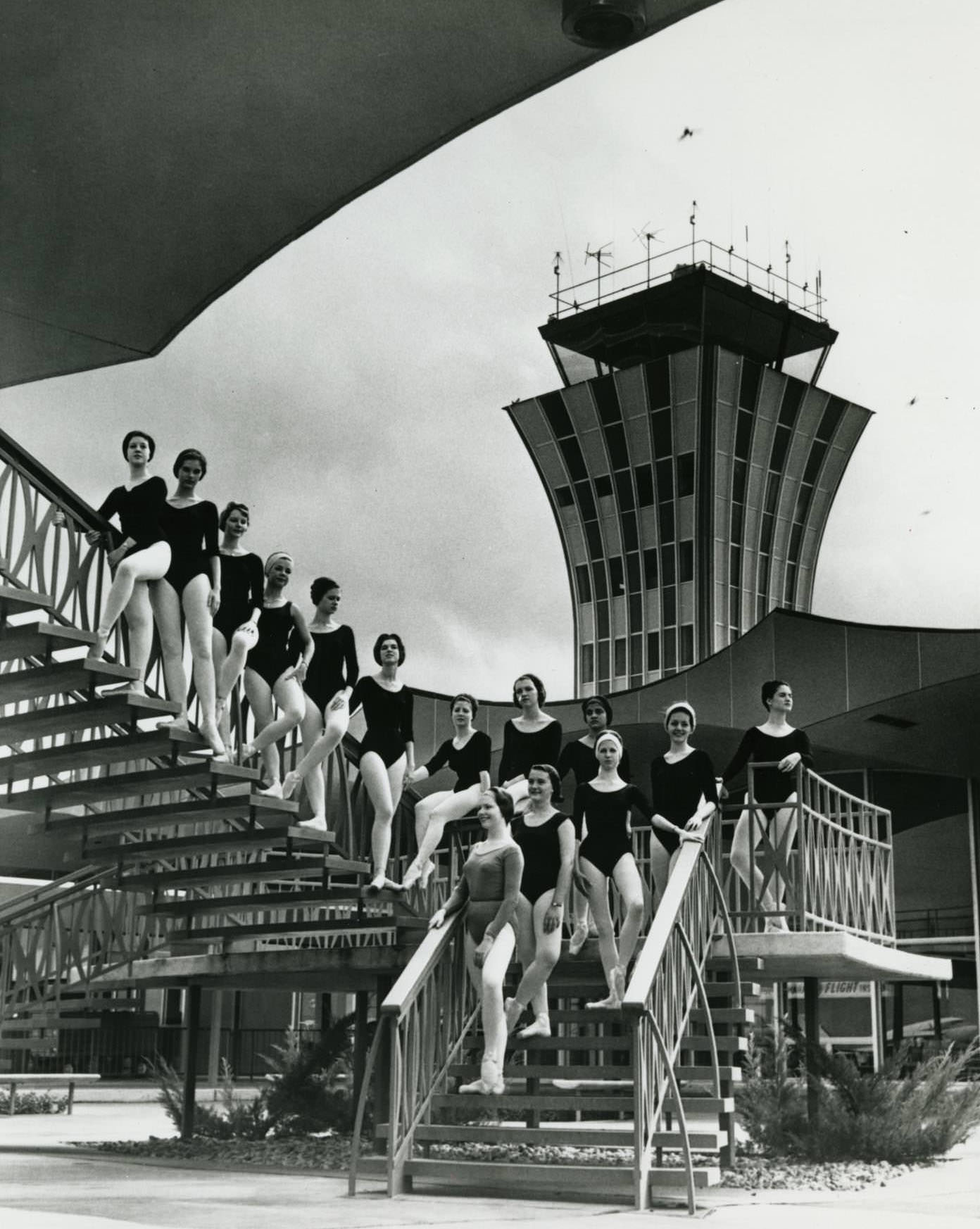 The Austin Ballet Society at the Municipal Airport, 1962.
