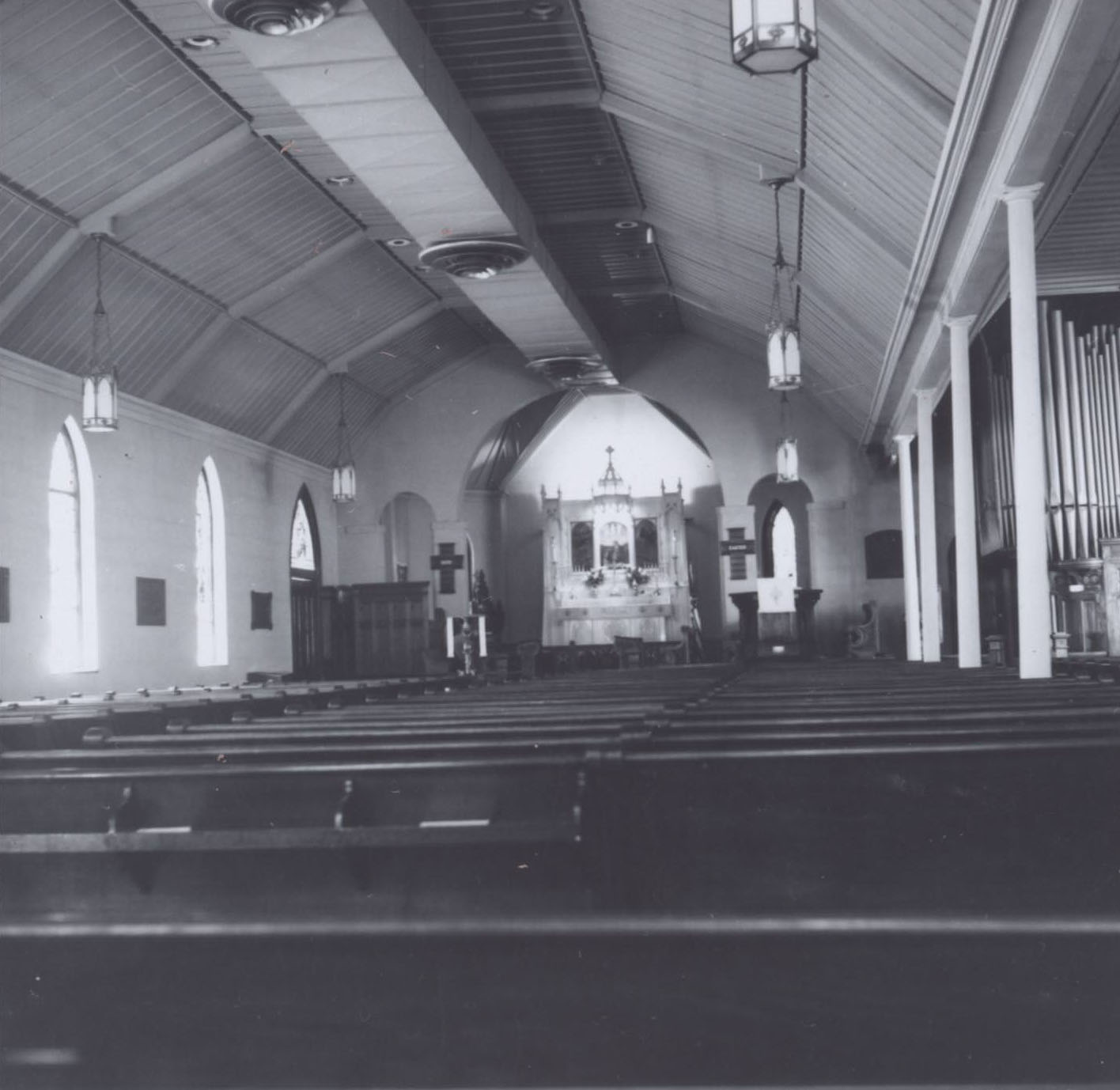 St. David's Episcopal Church looking towards the altar, 1963